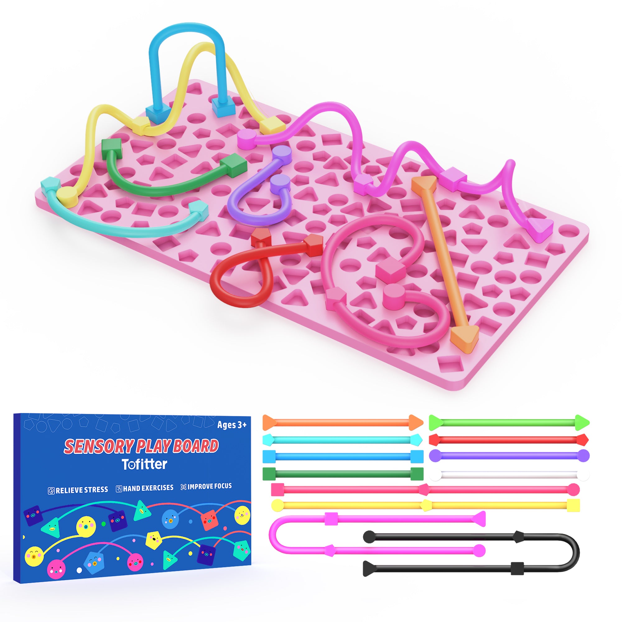 Silicone Sensory Activity Board | Shape Matching Fidget Toy for Focus, ADHD, Autism & Screen-Free Travel Play