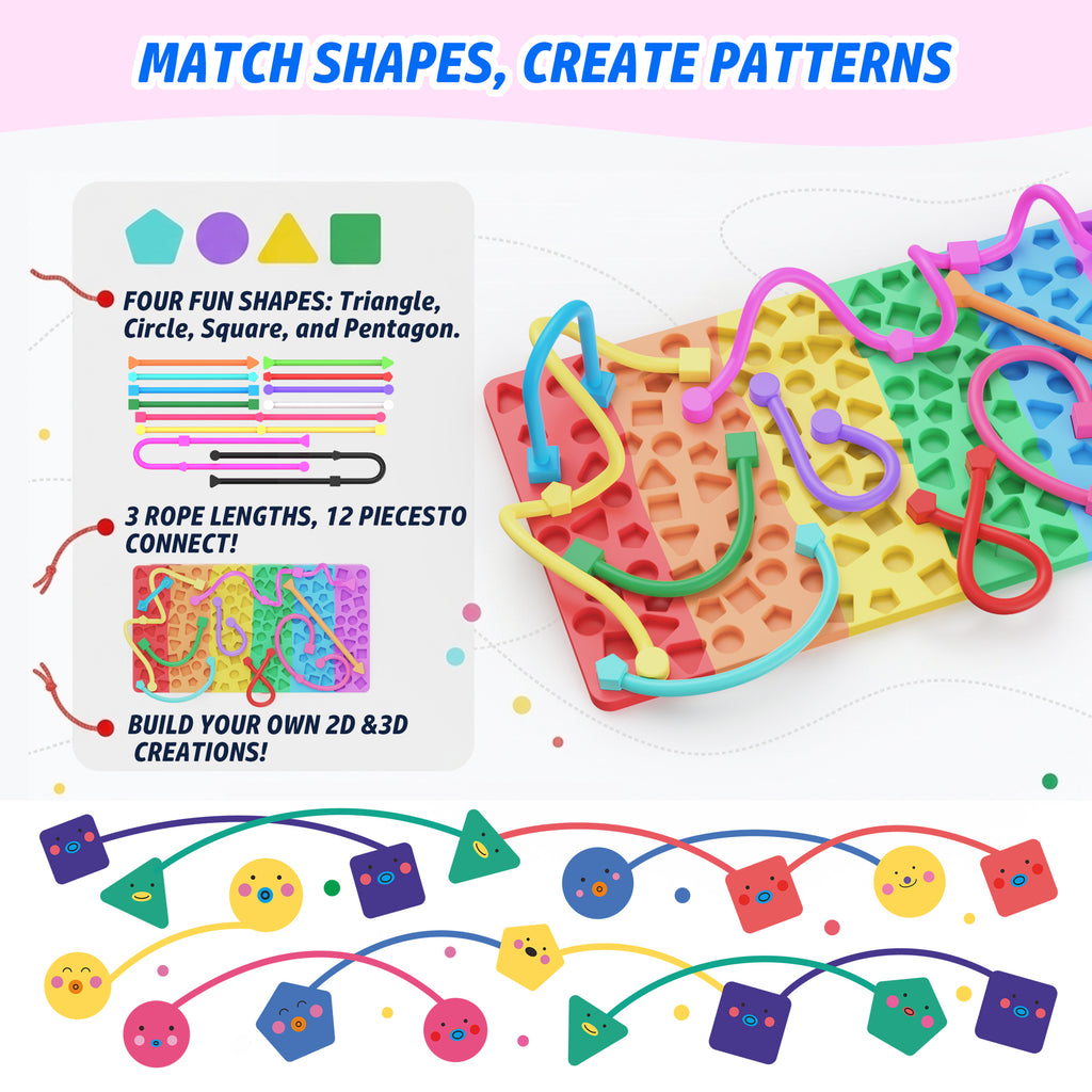 Silicone Sensory Activity Board | Shape Matching Fidget Toy for Focus, ADHD, Autism & Screen-Free Travel Play