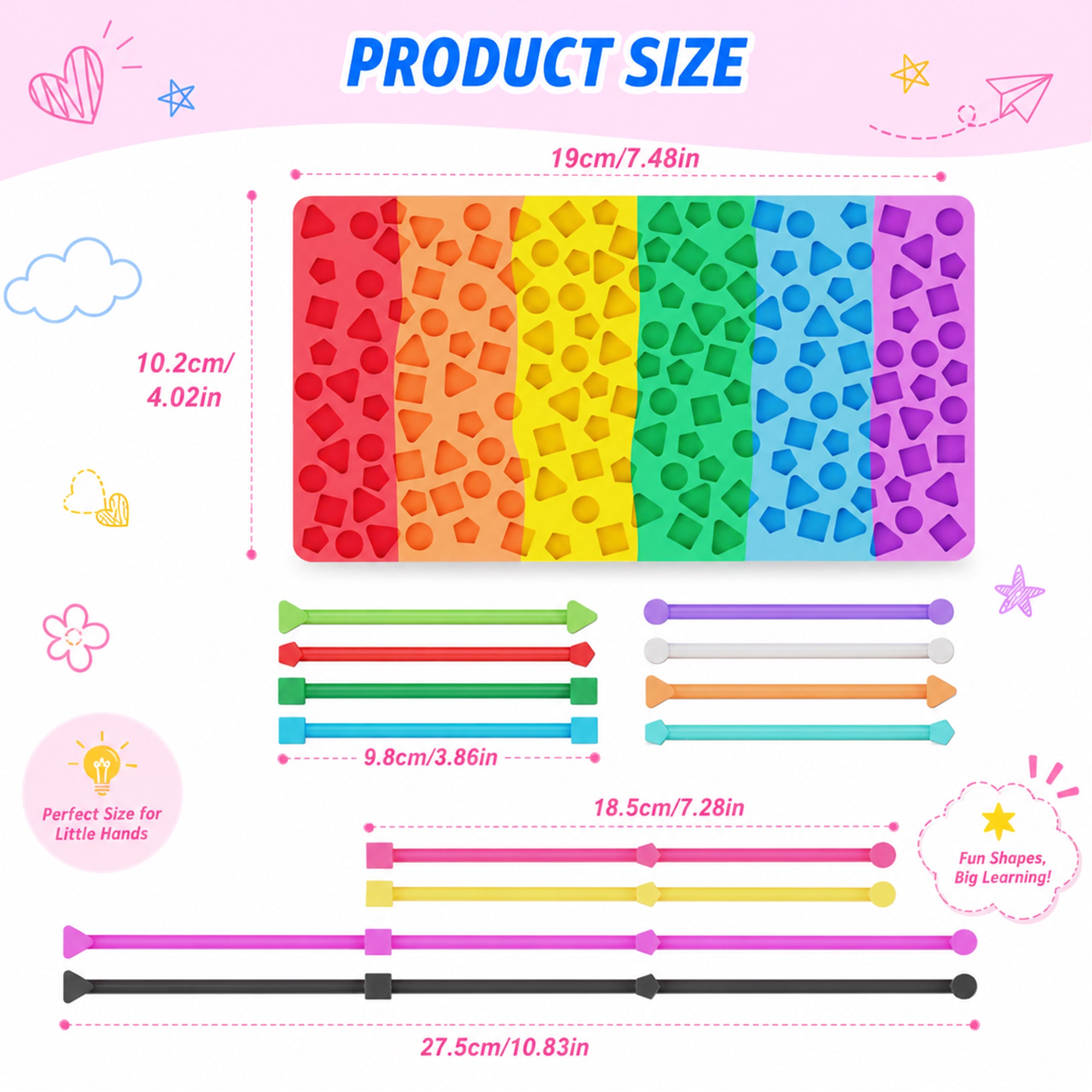 Silicone Sensory Activity Board | Shape Matching Fidget Toy for Focus, ADHD, Autism & Screen-Free Travel Play