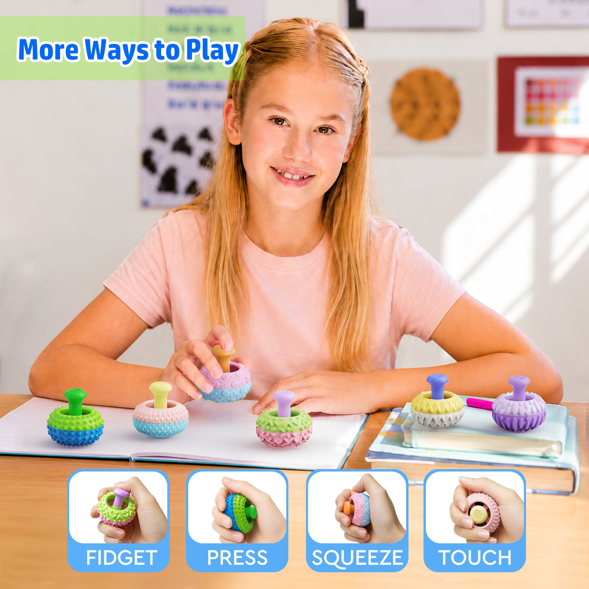 4/6pcs Thumb Rocker Stress Relief Fidget Toys for Kids Adults, Silicone Sensory Toys for Autism ADHD Anxiety, Fun Textures Gadgets, Office Desk Toy, Stocking Stuffers for Women Men Teen Gifts