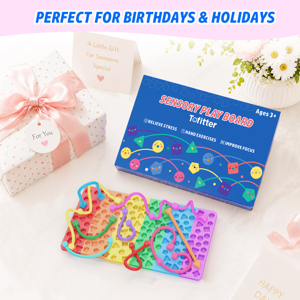 Silicone Sensory Activity Board | Shape Matching Fidget Toy for Focus, ADHD, Autism & Screen-Free Travel Play