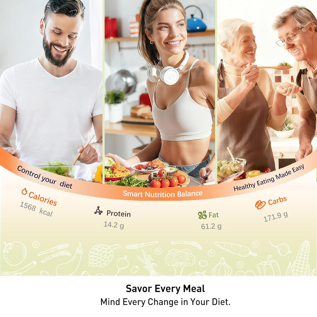 Tofitter Smart Kitchen Scale with Nutrition App - Bluetooth Food Scale for Calorie & Macro Tracking, Syncs with Fitdays+ for 23 Nutrients, 11lb/5kg Digital Scale for Weight Loss & Meal Prep, Precision Stainless Steel with LED Display & Tare Function